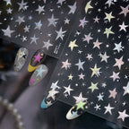 Holographic Star Nail Stickers | Iridescent Decals for DIY Trendy Nail Art
