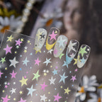 Holographic Star Nail Stickers | Iridescent Decals for DIY Trendy Nail Art