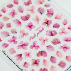 Hydrangea Nail Art Stickers Dried Flower Petals Leaf 3D Adhesive Sticker Decals DIY Nail Supplies