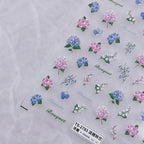 Hydrangeas Flower Nail Art Stickers Adhesive Slider Lily Of The Valley Flower Sticker Decals TS2783