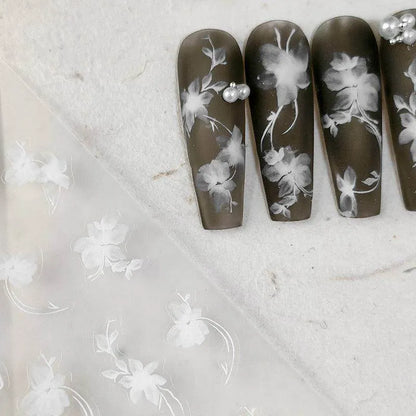 Ink Paint Floral Nail Art Stickers Adhesive Slider Leaf Vine Sticker Decals TS3140