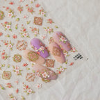 Iris Flower Nail Stickers Embossed Sakura Petal Nail Decals Self-Adhesive DIY Nail Supplies To3839