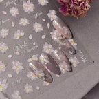 Iris Flower Nail Stickers Embossed Sakura Petal Nail Decals Self-Adhesive DIY Nail Supplies To3839