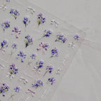 Iris Flower Nail Stickers Embossed Sakura Petal Nail Decals Self-Adhesive DIY Nail Supplies To3839