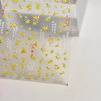 Jasmine Flowers Nail Art Stickers Adhesive Embossed Wild Flower Sticker Decals to3760