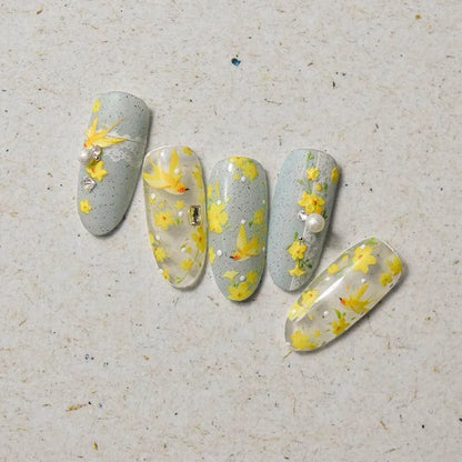 Jasmine Flowers Nail Art Stickers Adhesive Embossed Wild Flower Sticker Decals to3760
