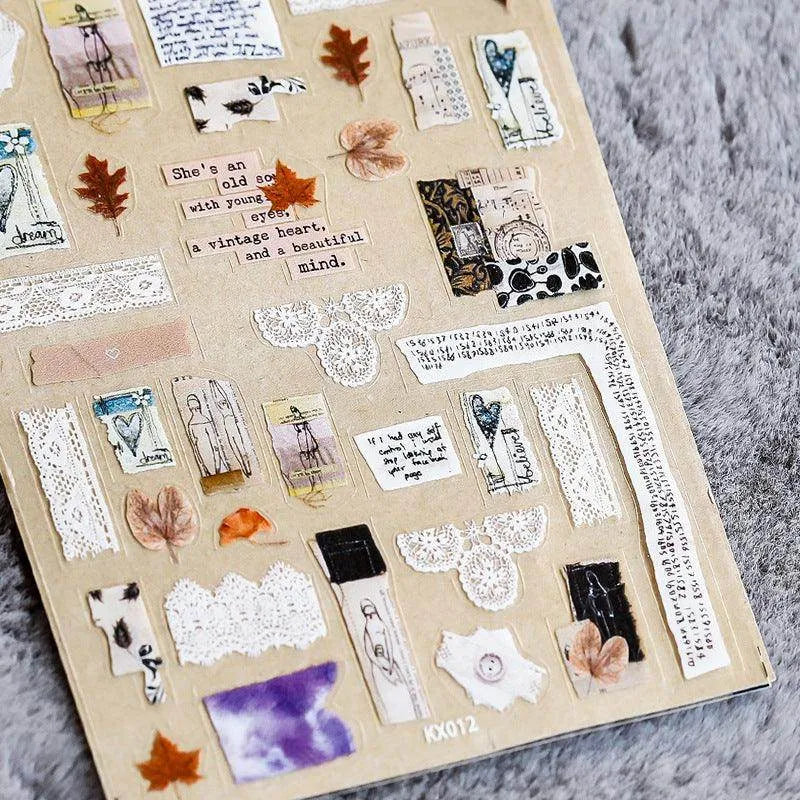 Abstract Women Nail Art Stickers Adhesive Slider Vintage Lady Sticker Decals KX012