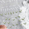 Convallaria Majalis Flower Nail Art Stickers Adhesive Slider Floral Leaf Sticker Decals KX081
