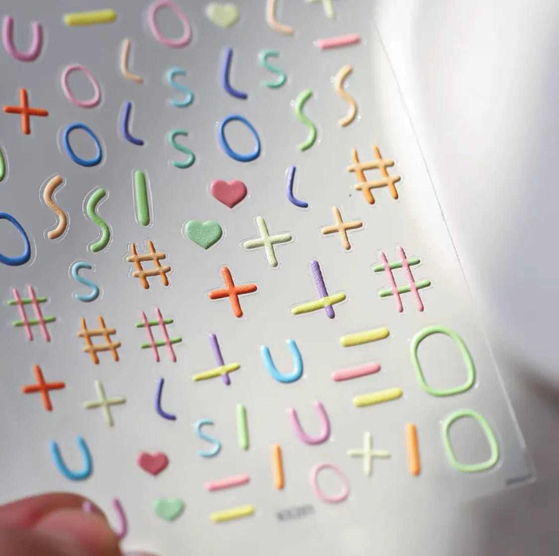 Colorful Line Symbols Nail Art Stickers Adhesive Embossed Lines Sticker Decals KX201 embossed