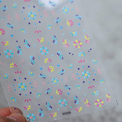 Floral Nail Art Stickers Adhesive Flower Vines Sticker Decals KX208