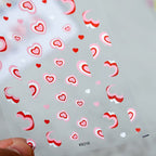 Marble Love Nail Art Stickers Adhesive Red Heart Sticker Decals KX210