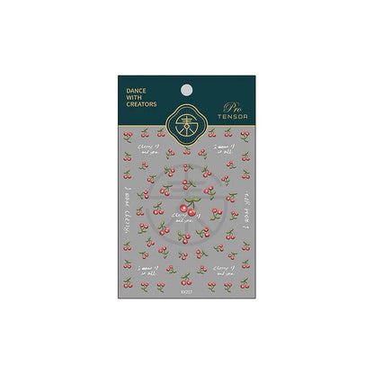 Summer Fruit Cherry Nail Art Stickers Adhesive Slider Sticker Decals KX257 embossed