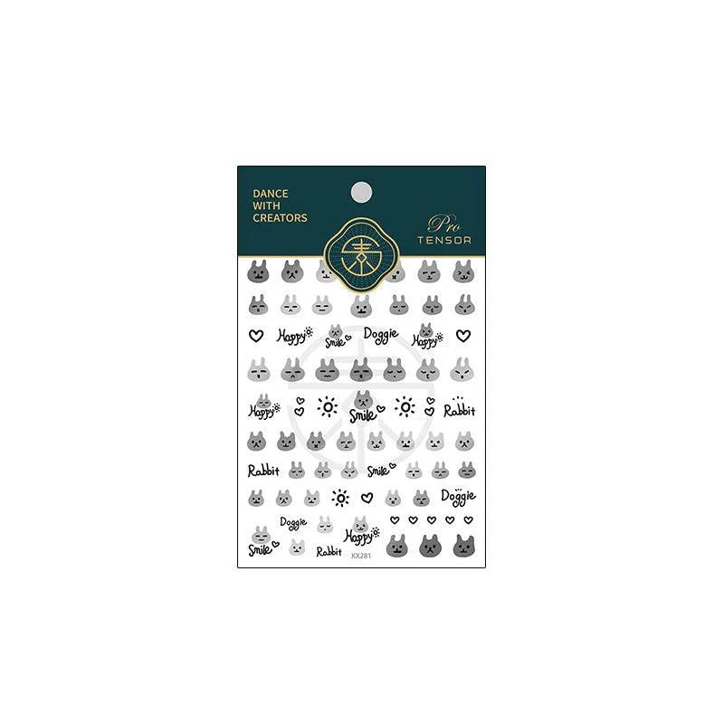 Laser Heart Nail Art Stickers Love Heart Bunny Shape Adhesive Sticker Decals KX281