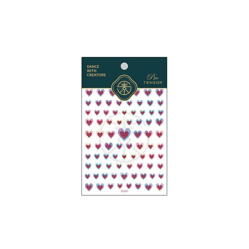 Laser Heart Nail Art Stickers Love Heart Bunny Shape Adhesive Sticker Decals KX282