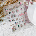 Vintage Steampunk Nail Art Stickers 5D Embossed Clock, Rose & Bird Decals KX298