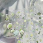 Kawaii 3D Apple & Clover Nail Stickers - Y2K Coquette Decals