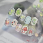 Kawaii 3D Apple & Clover Nail Stickers - Y2K Coquette Decals