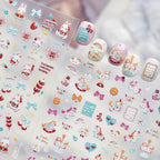 Kawaii 5D Cartoon Rabbit Puppy Carousel Nail Stickers 5505