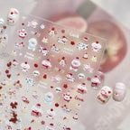 Kawaii 5D Cartoon Rabbit Puppy Carousel Nail Stickers 5505