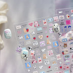 Kawaii Bear & Friends Nail Stickers | Cute Korean Doodle Art Nail Art Decals 5218