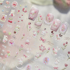 Kawaii Bunny & Cherry Nail Stickers