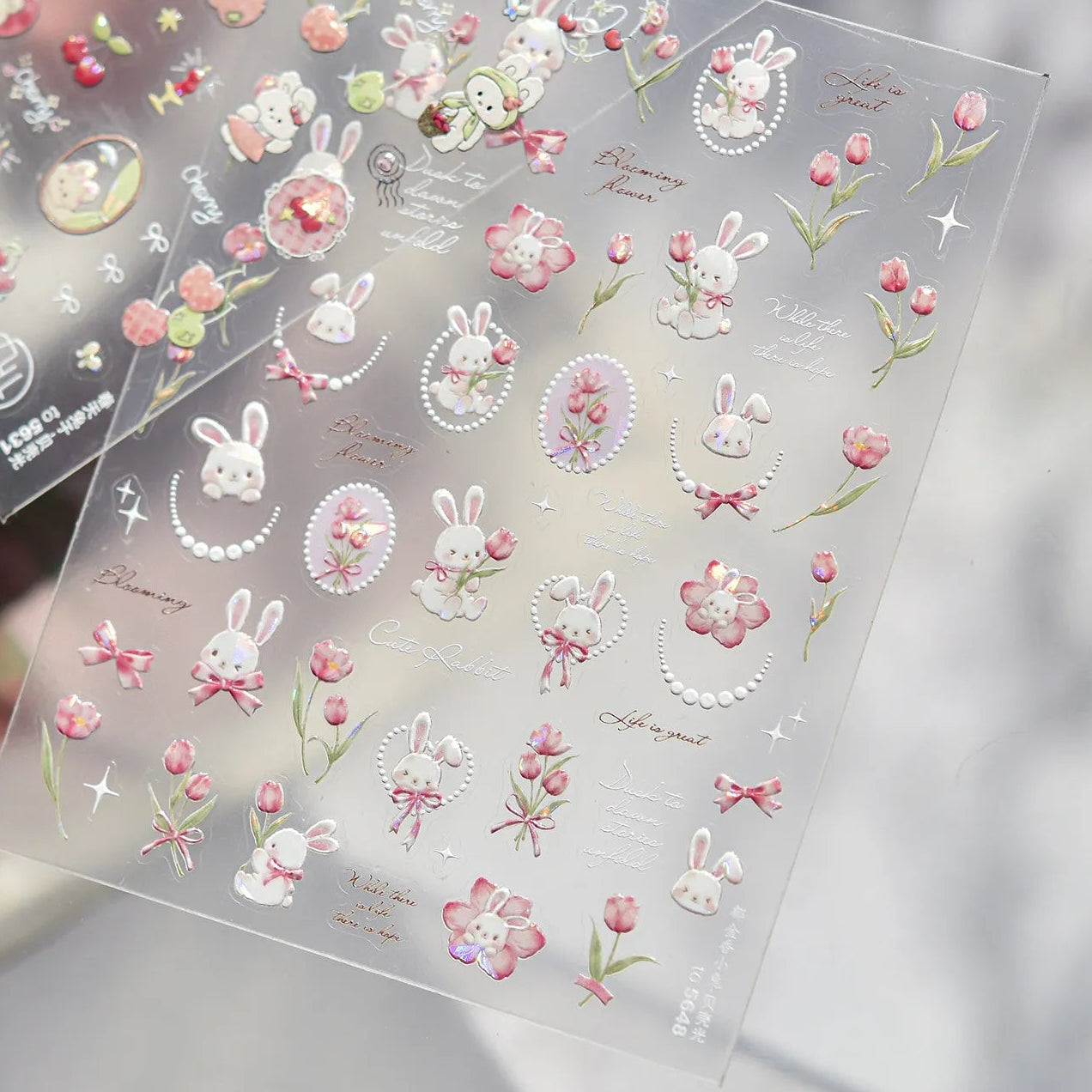 Kawaii Bunny & Cherry Nail Stickers