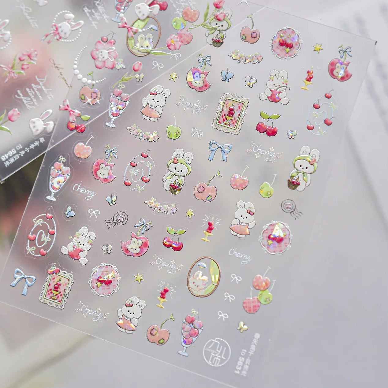 Kawaii Bunny & Cherry Nail Stickers