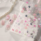 Kawaii Coquette Bow & Cherry 3D Nail Stickers