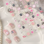 Kawaii Coquette Bow & Cherry 3D Nail Stickers