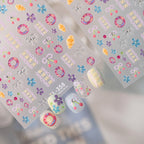 Kawaii Coquette Bow & Cherry 3D Nail Stickers 358