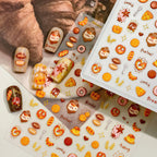 Kawaii Food Nail Stickers - Cute Bread, Donut & Coffee DIY Manicure Decals M1217