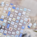 Kawaii Graffiti Heart Nail Stickers Gingham Strawberry Decals