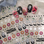 Kawaii Halloween Nail Stickers - Y2K Pink Spooky Ghost Decals 4325