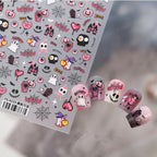 Kawaii Halloween Nail Stickers - Y2K Pink Spooky Ghost Decals 4325