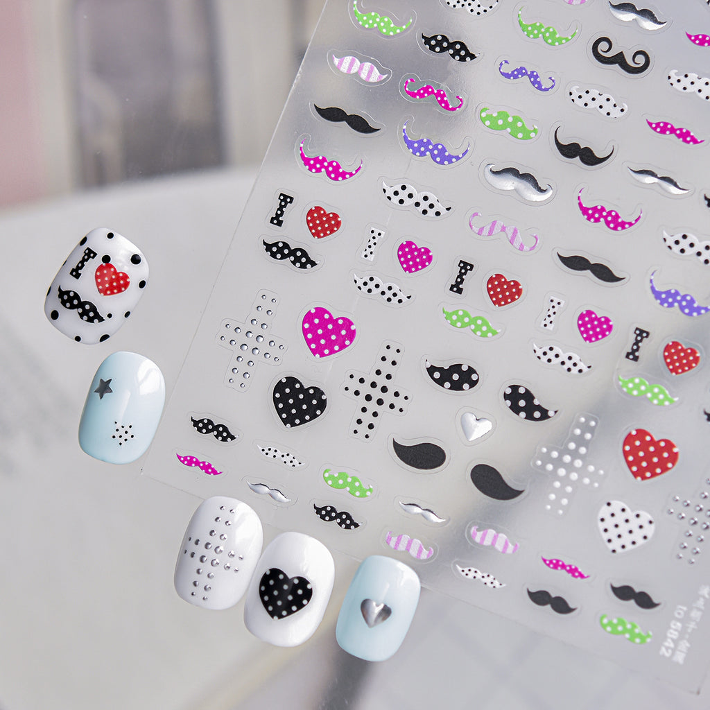 Kawaii Polka Dot Sunglasses 3D Nail Stickers 5843