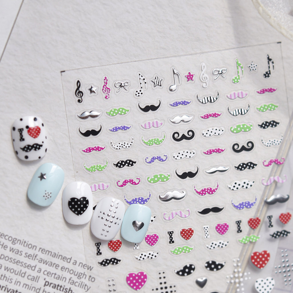 Kawaii Polka Dot Sunglasses 3D Nail Stickers