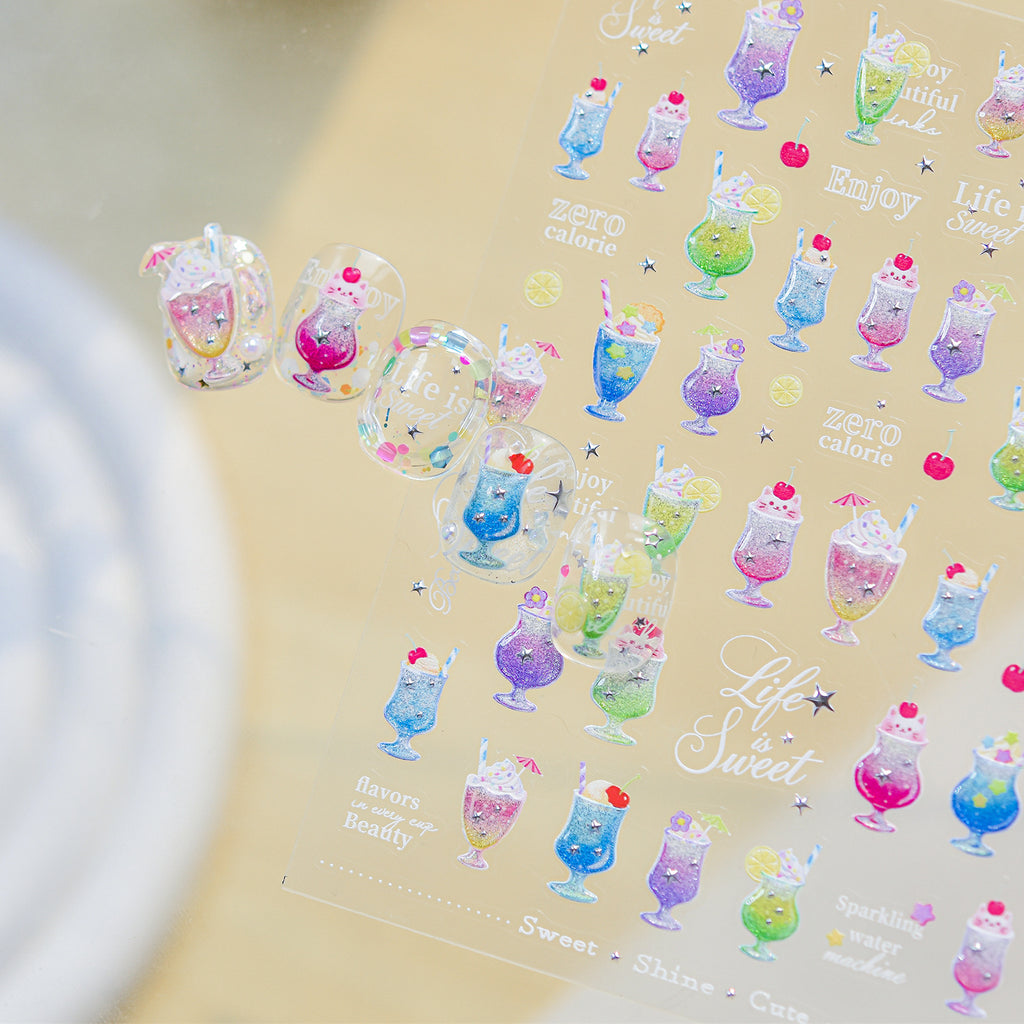 Kawaii Summer Drink & Fruit Nail Stickers 5906