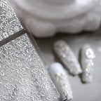 Lace Flower Nail Art Stickers Adhesive Embossed Vintage White Lace Sticker Decals 