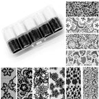 Lace, Holographic & Shell Designs Nail Transfer Foil Collection