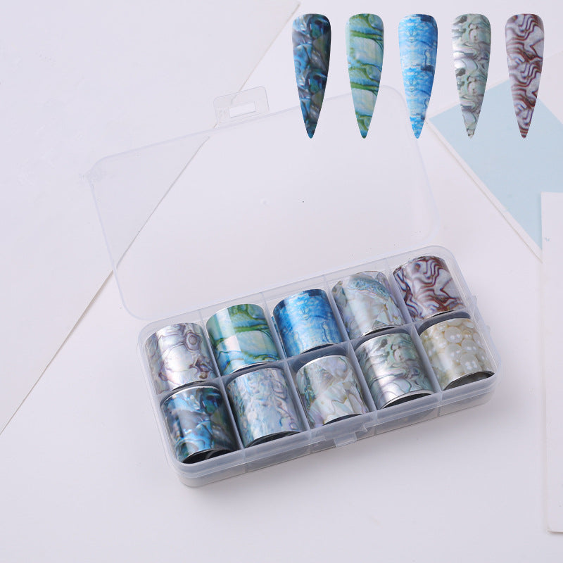 Lace, Holographic & Shell Designs Nail Transfer Foil Collection