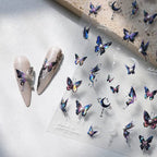 Laser Butterfly with Pearl Nail Art Stickers Adhesive Embossed Sticker Decals 