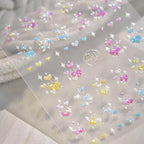 Laser Dots Love Heart Nail Art Stickers Adhesive Embossed Sticker Decals 