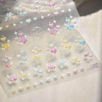 Laser Dots Love Heart Nail Art Stickers Adhesive Embossed Sticker Decals 