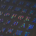 Laser Gothic Initials Nail Art Stickers Adhesive Slider Metal Letters Sticker Decals M009