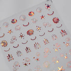 Laser Starfish Nail Art Stickers Adhesive Slider Embossed Shell Sea Sticker Decals M176