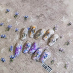 Lavender Flower Nail Art Stickers Adhesive Slider Rose Sticker Decals TS3627