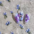 Lavender Flower Nail Art Stickers Adhesive Slider Rose Sticker Decals TS3627