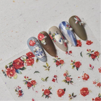 Lavender Nail Art Stickers Flower Adhesive Embossed Wisteria Rose Sticker Decals to3309