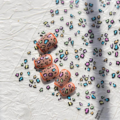 Leopard Print Nail Art Stickers Colorful Leopard Adhesive Sticker Decals
