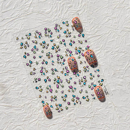 Leopard Print Nail Art Stickers Colorful Leopard Adhesive Sticker Decals